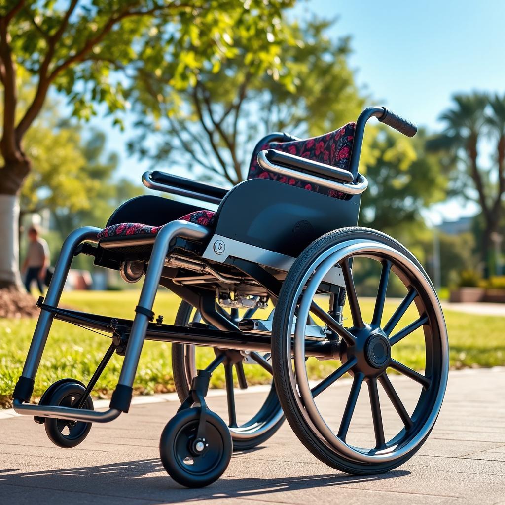 A sleek and modern wheelchair designed for both comfort and mobility