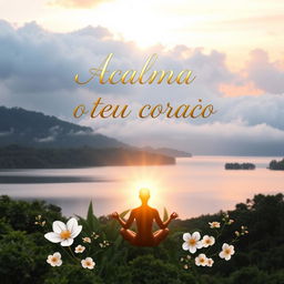 A book cover design for a spiritual theme titled "Acalma o teu coração"