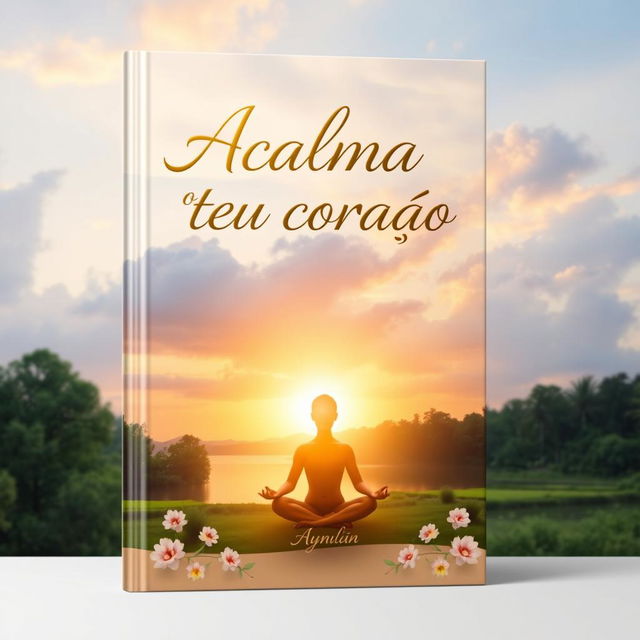 A book cover design for a spiritual theme titled "Acalma o teu coração"