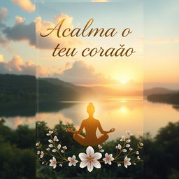 A book cover design for a spiritual theme titled "Acalma o teu coração"