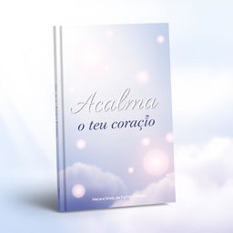 A beautiful book cover design for a spiritual theme titled 'Acalma o teu coração'