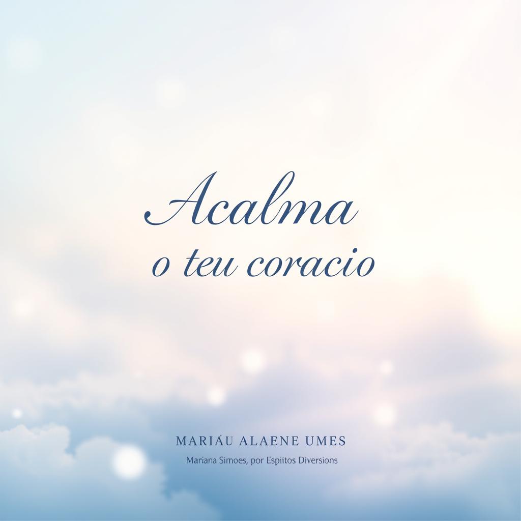 A beautiful book cover design for a spiritual theme titled 'Acalma o teu coração'