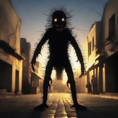 As the sun set, a terrifying creature from Uzbekistani legends haunted the dimly lit streets, sending shivers down everyone's spines.