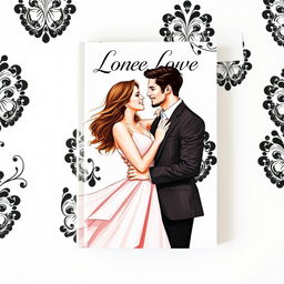 A romantic book cover featuring a couple, a woman and a man, in an embrace or a tender moment