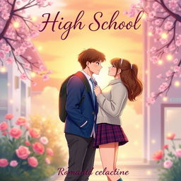 A romantic book cover featuring a high school couple