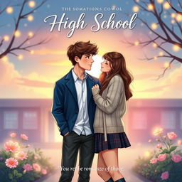 A romantic book cover featuring a high school couple