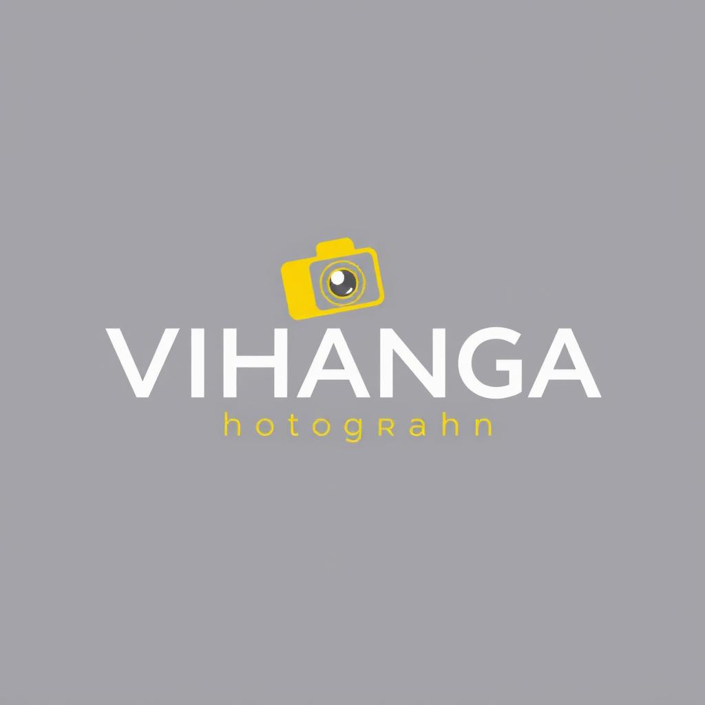 A stylish and modern logo design for photography, prominently featuring the word "VIHANGA" in a sleek, contemporary font