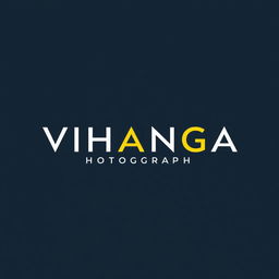 A stylish and modern logo design for photography, prominently featuring the word "VIHANGA" in a sleek, contemporary font