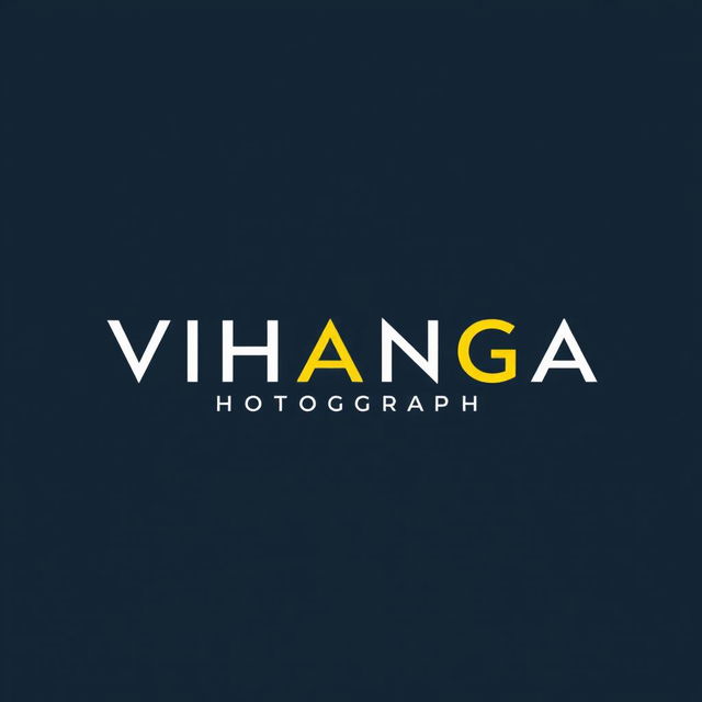 A stylish and modern logo design for photography, prominently featuring the word "VIHANGA" in a sleek, contemporary font