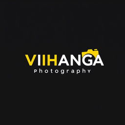 A stylish and modern logo design for photography, prominently featuring the word "VIHANGA" in a sleek, contemporary font
