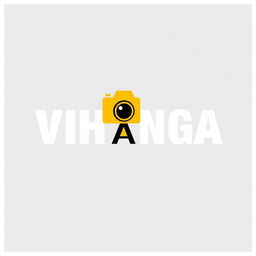 A creative and eye-catching logo design for photography, featuring the word "VIHANGA" in a bold, modern font