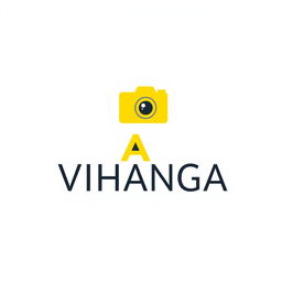A creative and eye-catching logo design for photography, featuring the word "VIHANGA" in a bold, modern font