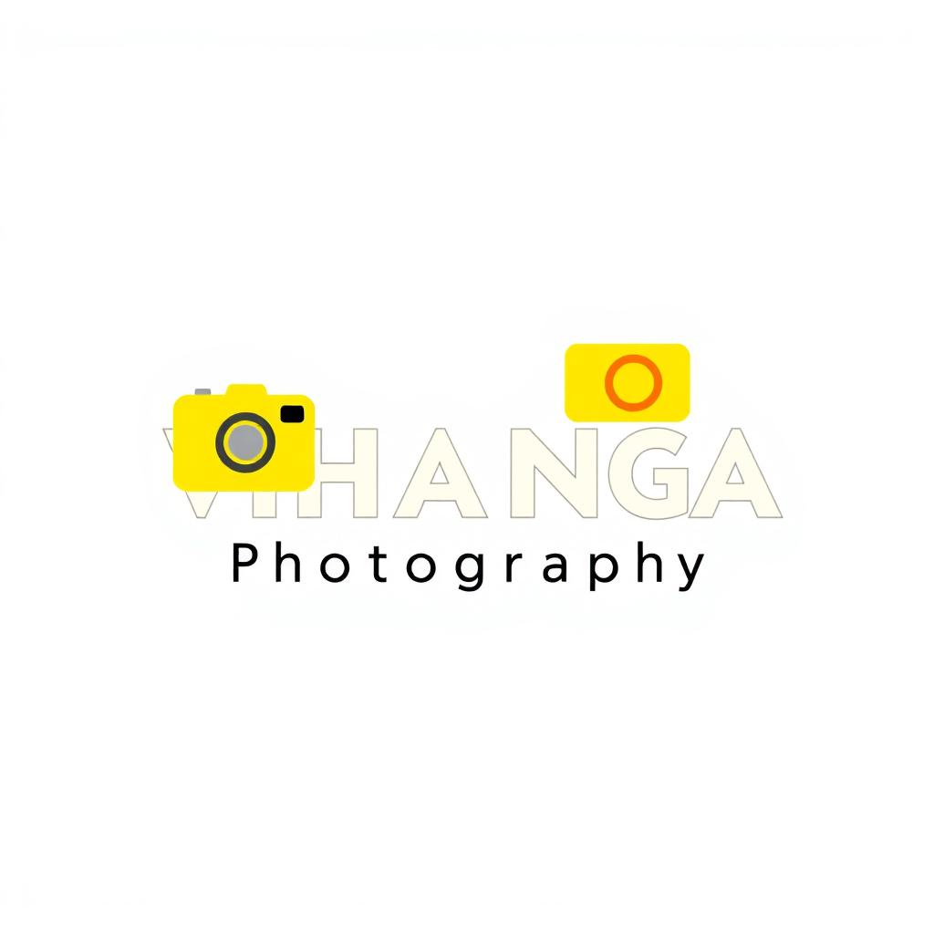 A creative and eye-catching logo design for photography, featuring the word "VIHANGA" in a bold, modern font