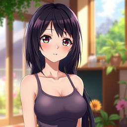 A beautiful 3D rendering of Hinata, a beloved anime character, depicted in a captivating and enticing way