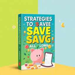 A visually captivating book cover for a finance book titled 'Strategies to Save All Year Long'