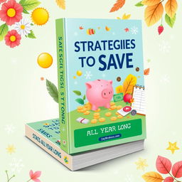 A visually captivating book cover for a finance book titled 'Strategies to Save All Year Long'
