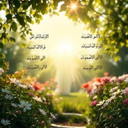 A serene and picturesque landscape representing spiritual devotion, featuring a radiant figure symbolizing love and reverence in an Islamic context