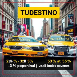 An advertisement for a taxi agency named 'TUDESTINO'