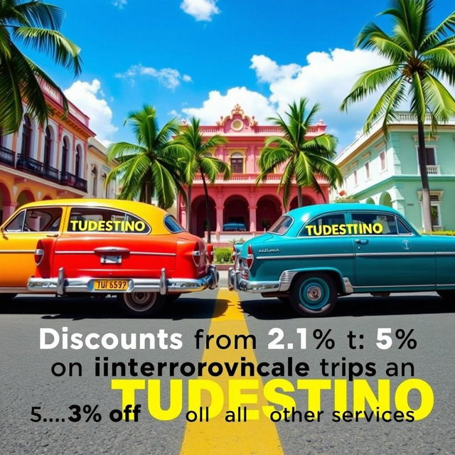 An advertisement image for a taxi agency called 'TUDESTINO'