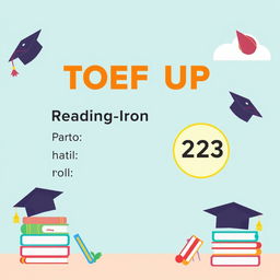 A visually appealing graphic representation of a TOEFL UP exam score report