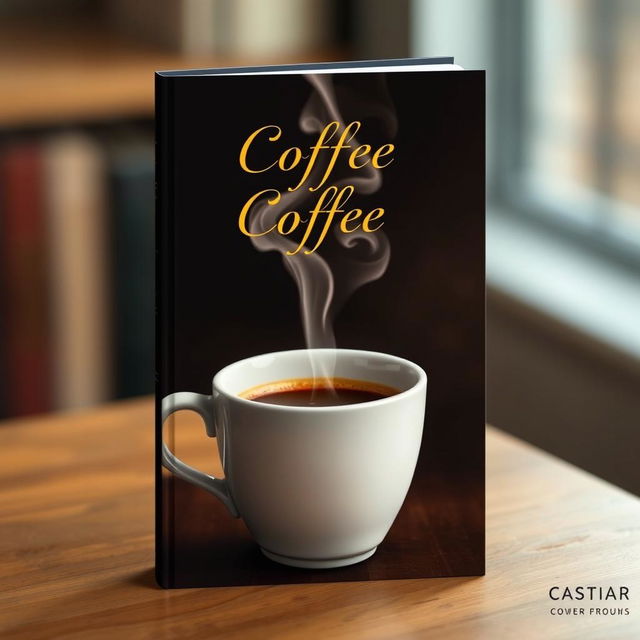 A book cover design featuring a coffee cup, with the steam rising from the coffee beautifully shaped like a simple skull