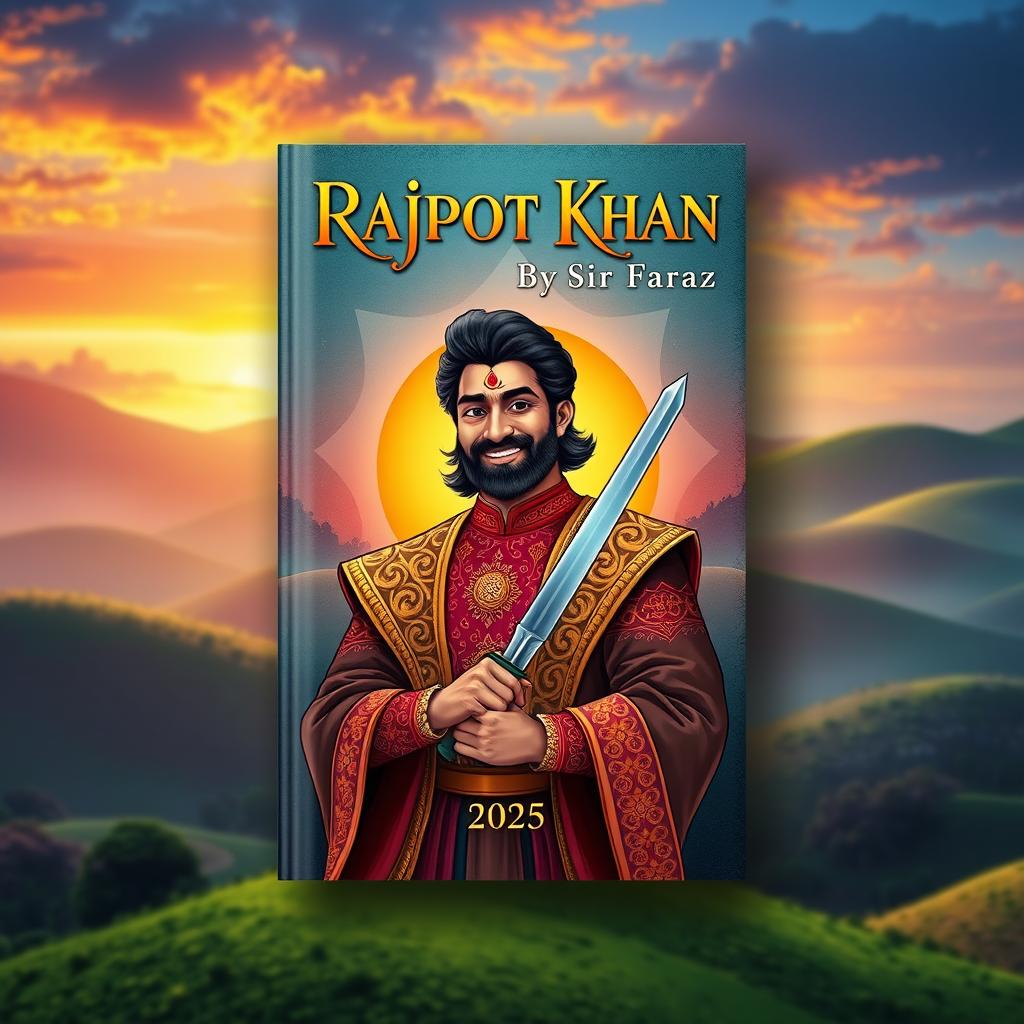 An intriguing and captivating book cover design for 'Rajpot Khan By Sir Faraz (2025)'