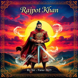 A captivating book cover design for 'Rajpot Khan By Sir Faraz (2025)'