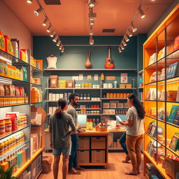 A vibrant and inviting scene depicting an online store that represents diversity and accessibility