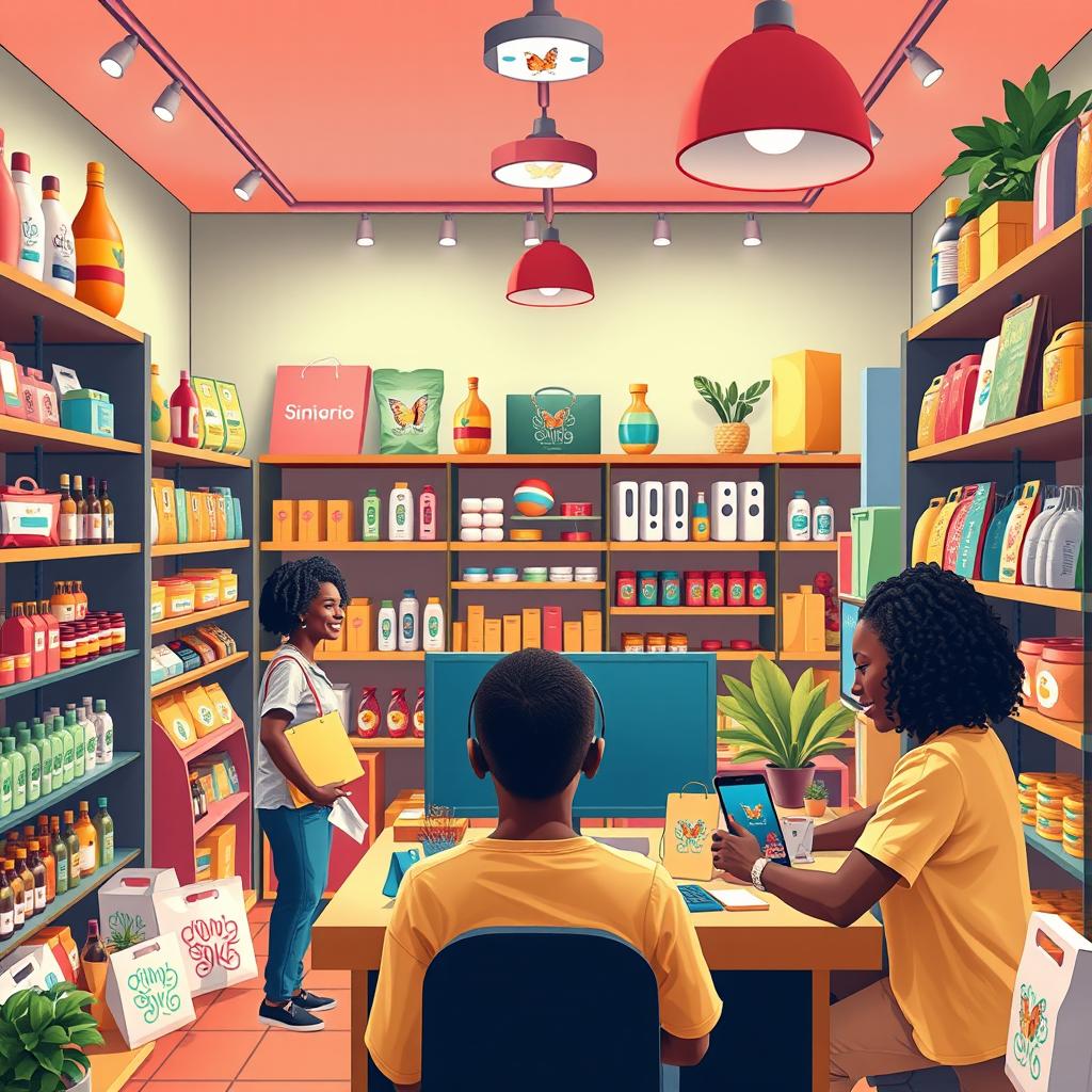 A vibrant and inviting scene depicting an online store that represents diversity and accessibility