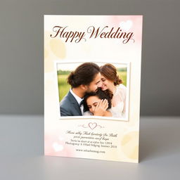 A beautifully designed wedding invitation card featuring a collage of two photos