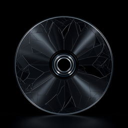 A dark silver DVD featuring an intricate and cool dark aesthetic design, prominently displayed against a deep black background