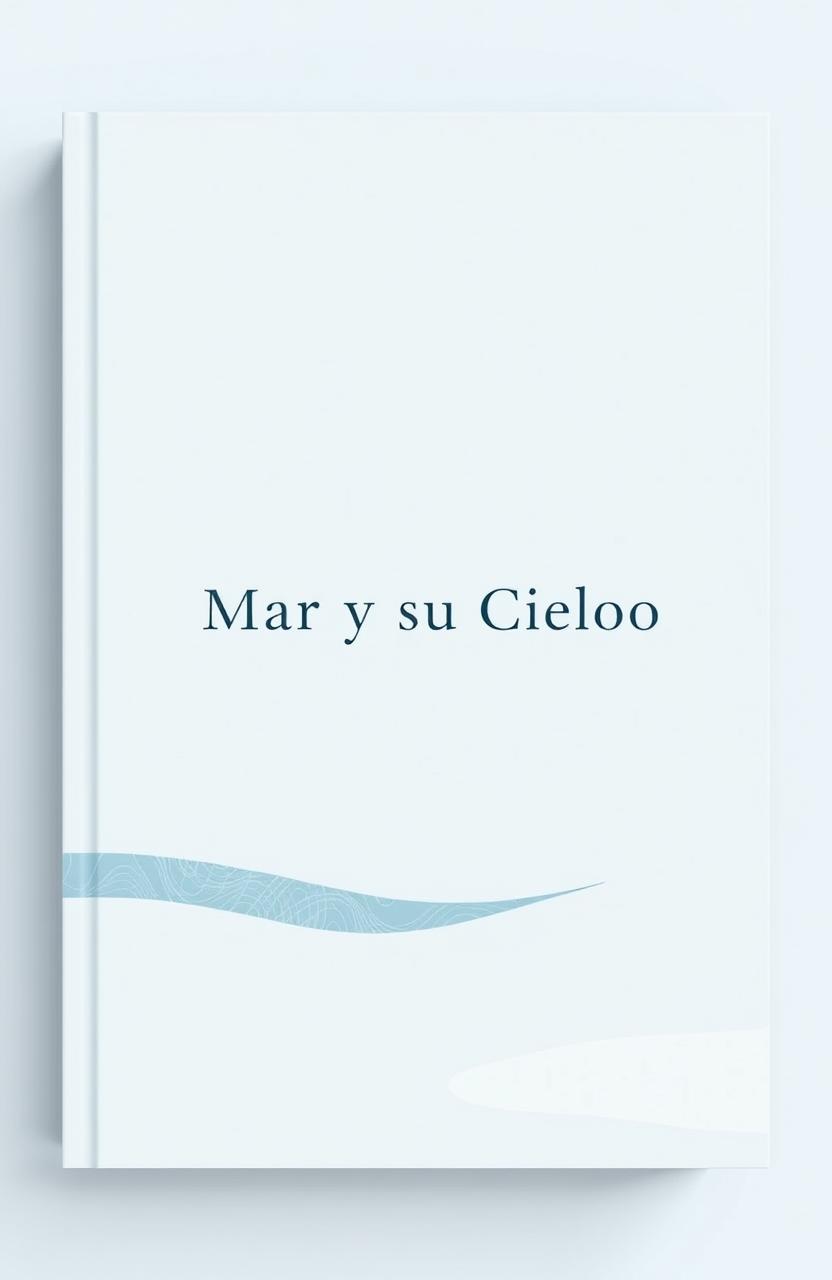 A minimalist aesthetic book cover design titled 'Mar y su Cielo'