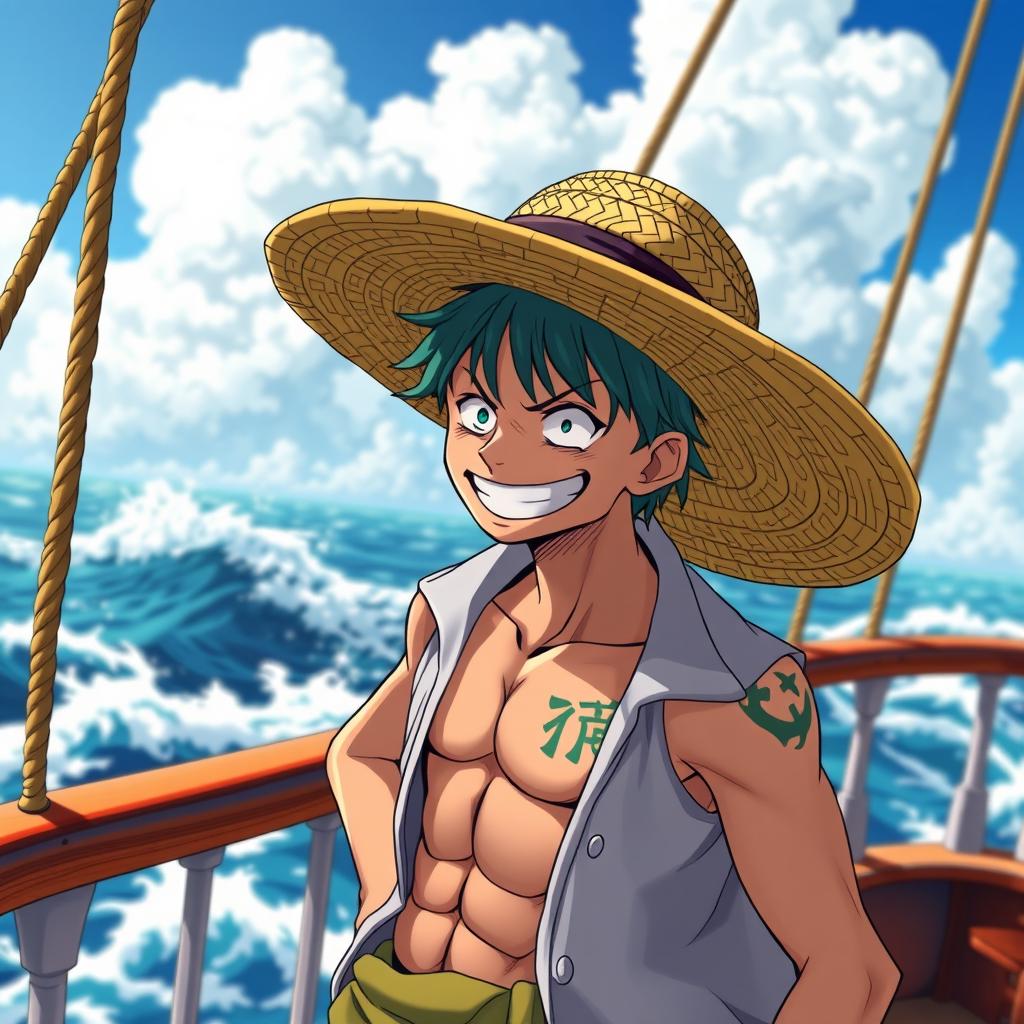 A detailed representation of Ace, a beloved character from One Piece, wearing his iconic straw hat