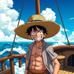 A detailed representation of Ace, a beloved character from One Piece, wearing his iconic straw hat