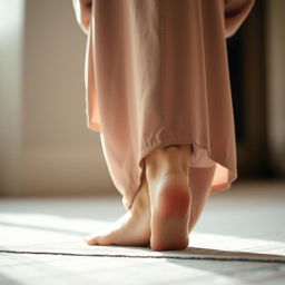 A serene and spiritual scene depicting a woman engaging in namaz (Islamic prayer) from a back view