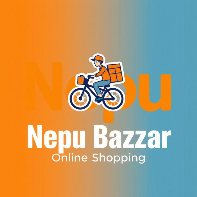 An attractive and modern company logo that creatively forms the letters 'Nepu Bazzar