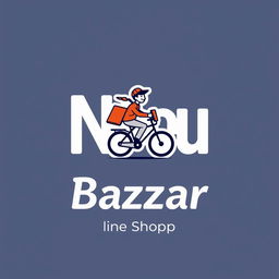 An attractive and modern company logo that creatively forms the letters 'Nepu Bazzar
