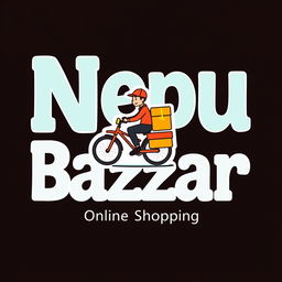 An attractive and modern company logo that creatively forms the letters 'Nepu Bazzar
