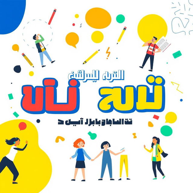 A vibrant and eye-catching banner design for a student council featuring the text 'شورا دانش آموزی' in bold, colorful letters