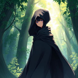 A light novel cover featuring a tall, feminine femboy character with black hair and striking amethyst eyes