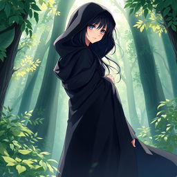 A light novel cover featuring a tall, feminine femboy character with black hair and striking amethyst eyes