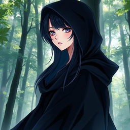 A light novel cover depicting a tall, feminine femboy character with elegant features, black hair cascading down, and captivating amethyst eyes