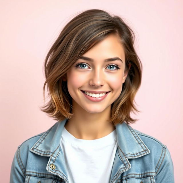 A stylish and modern profile picture featuring a confident young adult with a warm smile