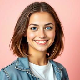 A stylish and modern profile picture featuring a confident young adult with a warm smile