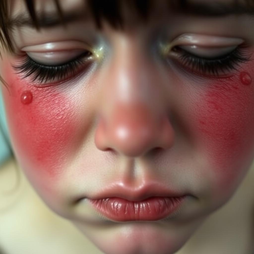 A close-up of a crying face, featuring tears streaming down the cheeks