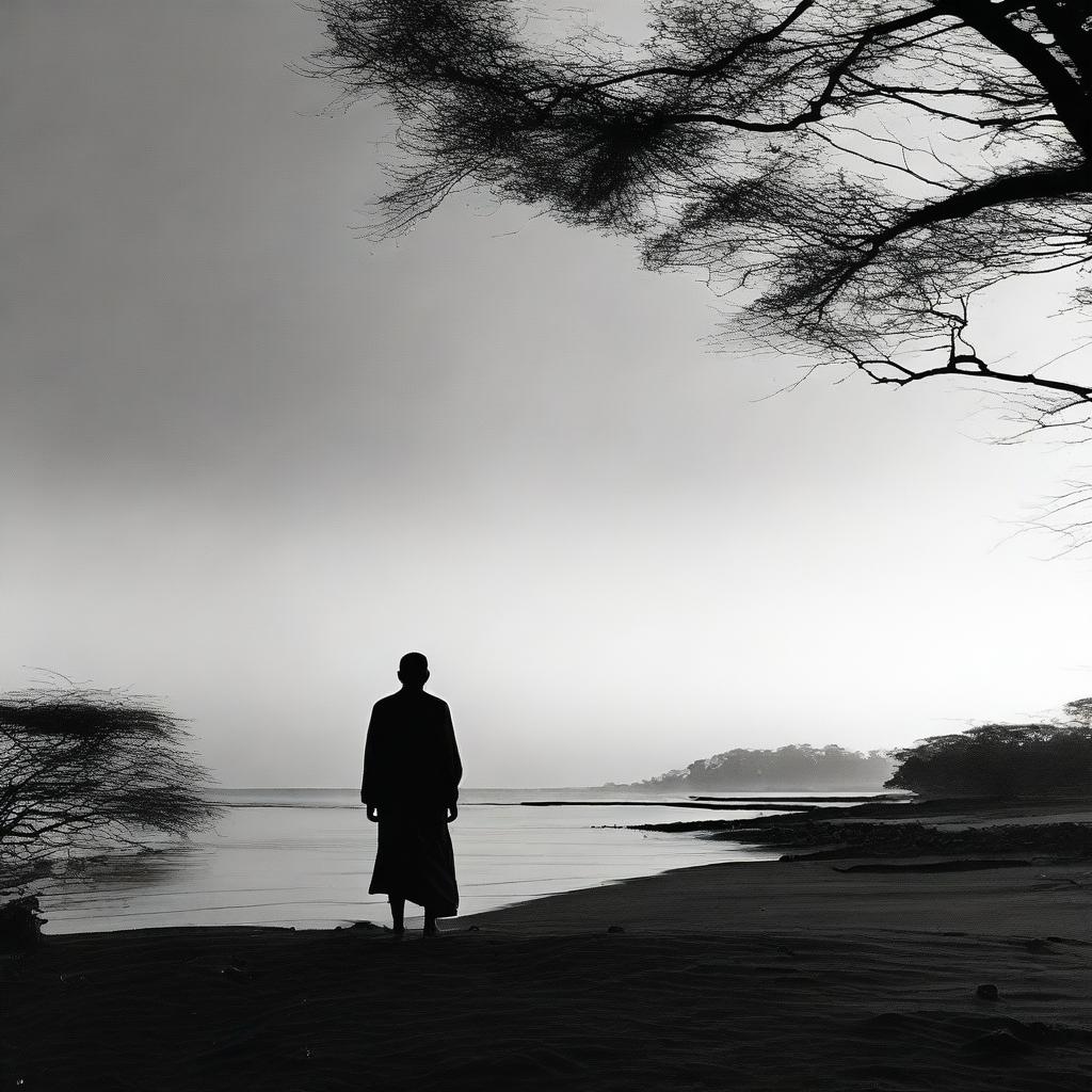 A high-quality, black and white photograph is depicted as a book cover