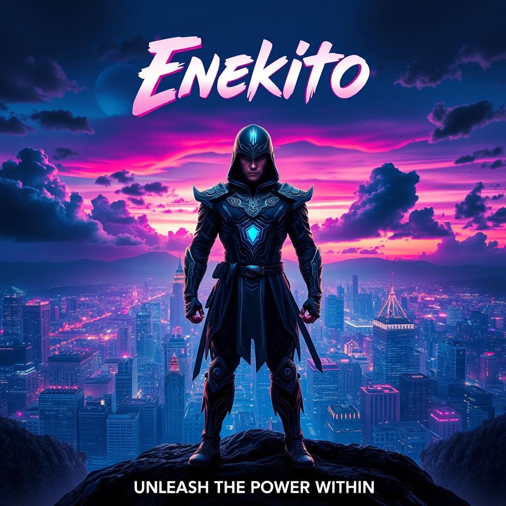 A vibrant and dynamic movie poster for the fictional film 'Enekito'
