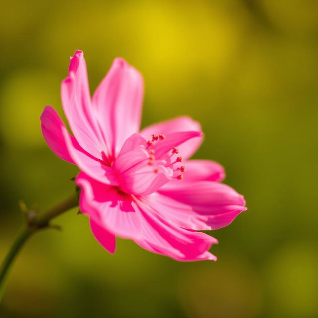 A close-up, artistic representation of a pink flower with delicate petals, showcasing vibrant colors and intricate textures