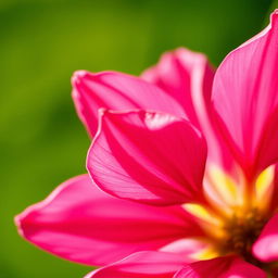 A close-up, artistic representation of a pink flower with delicate petals, showcasing vibrant colors and intricate textures