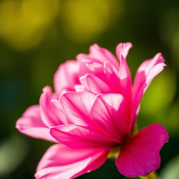 A close-up, artistic representation of a pink flower with delicate petals, showcasing vibrant colors and intricate textures